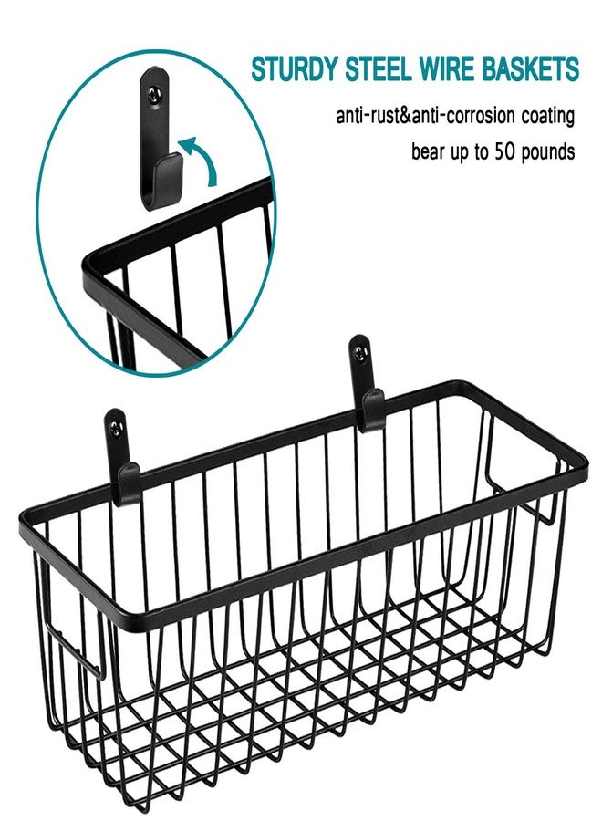SheeChung Farmhouse Decor Metal Wire Bathroom Storage Organizer Basket Bins - for Cabinets, Shelves, Closets, Vanity Countertops, Under Sinks, Pantry, Laundry Room, Garage - Small, 2 Pack (Black) - Image 3