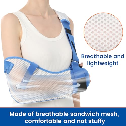 Willcom Arm Sling for Shoulder Injury with Waist Strap - Immobilizer Brace Support for Sleeping, Rotator Cuff Surgery (Mesh Version, Right, Large,40-51 inch) - Image 4