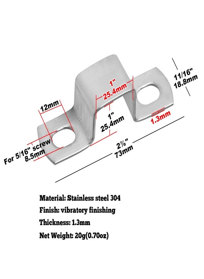 GBGS 30 Pcs 1" x 1" Square Tube Strap Clamp,U Shape Square Pipe Clamp,Stainless Steel 304 - Image 3