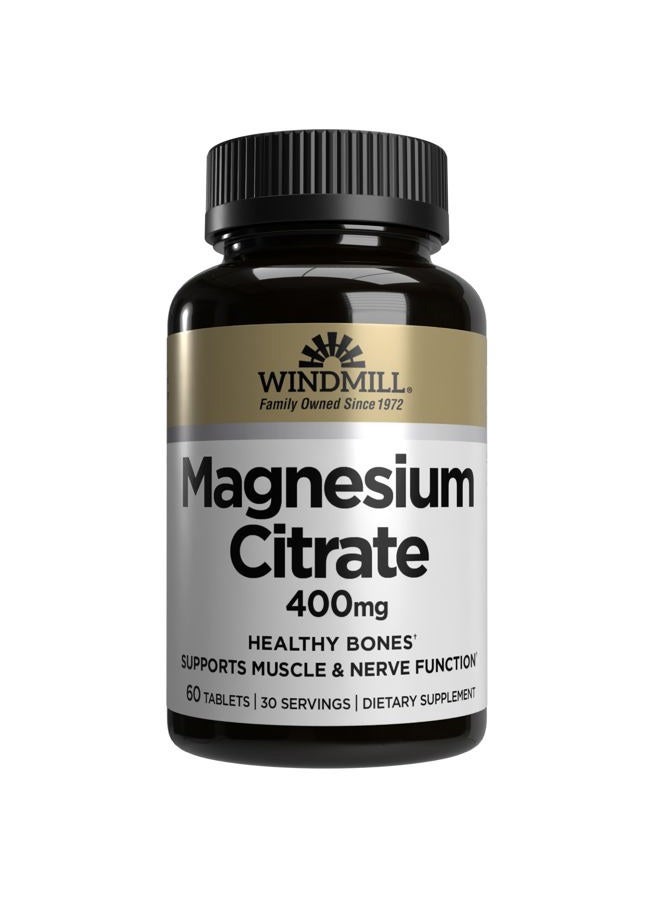 WINDMILL Natural Vitamins Magnesium Citrate 400mg 60 Tablets (Pack of 1) - Image 1