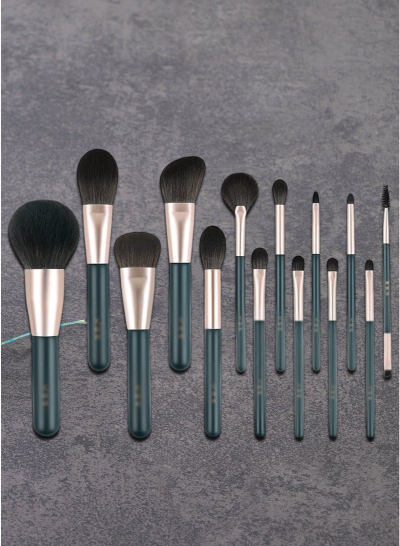 إينرجي مجموعة فرش مكياج ENERGY Oriental Classic من 14 قطعة مع علبة مزخرفة - شعيرات صناعية ناعمة للوجه والعينين - Image 4