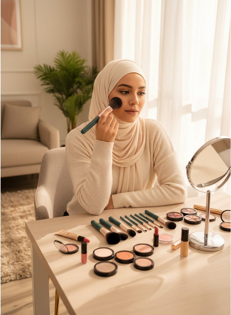 إينرجي مجموعة فرش مكياج ENERGY Oriental Classic من 14 قطعة مع علبة مزخرفة - شعيرات صناعية ناعمة للوجه والعينين - Image 3