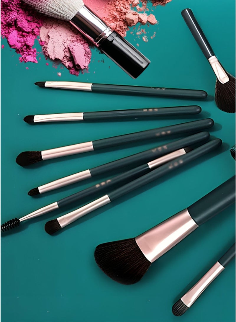 إينرجي مجموعة فرش مكياج ENERGY Oriental Classic من 14 قطعة مع علبة مزخرفة - شعيرات صناعية ناعمة للوجه والعينين - Image 1