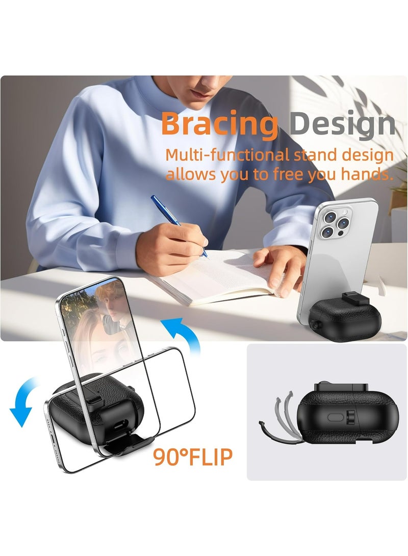 HaDoii Stand Case Compatible with Huawei FreeClip 2 with Safety Lock, Keychain, Soft TPU and Hard PC, Military Grade Drop Shockproof Full Protection Cover for Women Men - Image 2