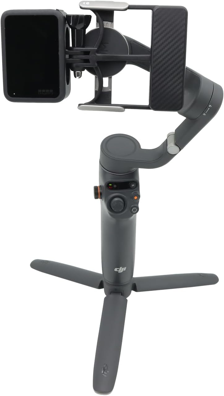 XBERSTAR Handheld Stabilizer Gimbal Mount Plate Adapter for DJI OSMO 6/5/4/3 Action Camera - Black - Image 5