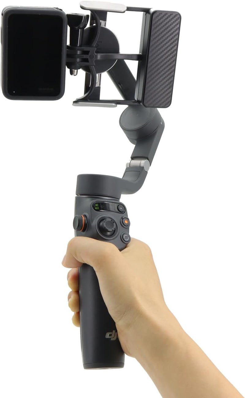 XBERSTAR Handheld Stabilizer Gimbal Mount Plate Adapter for DJI OSMO 6/5/4/3 Action Camera - Black - Image 1