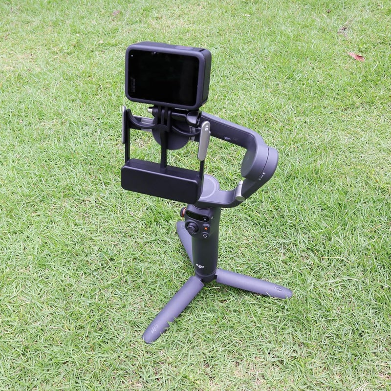 XBERSTAR Handheld Stabilizer Gimbal Mount Plate Adapter for DJI OSMO 6/5/4/3 Action Camera - Black - Image 4