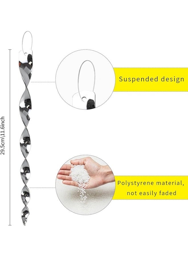 Generic Bird Scare Rods Silver Hanging Plastic Bird Deterrent Device, Wind Driven Rotation Reflective Scare Rods to Keep Birds Away from House Windows Outdoor Garden Yard 6Pcs  - Image 4