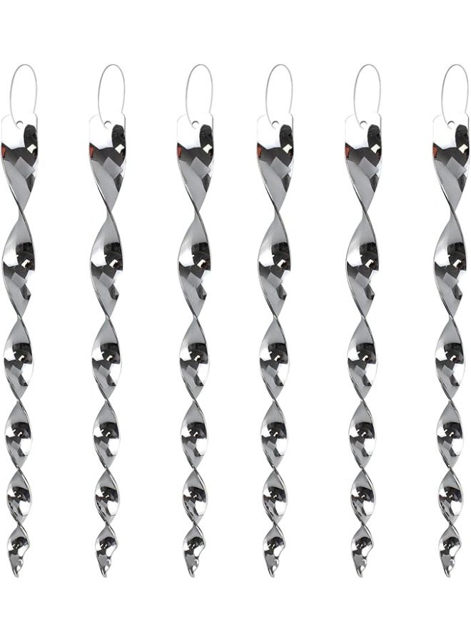 Generic Bird Scare Rods Silver Hanging Plastic Bird Deterrent Device, Wind Driven Rotation Reflective Scare Rods to Keep Birds Away from House Windows Outdoor Garden Yard 6Pcs  - Image 1