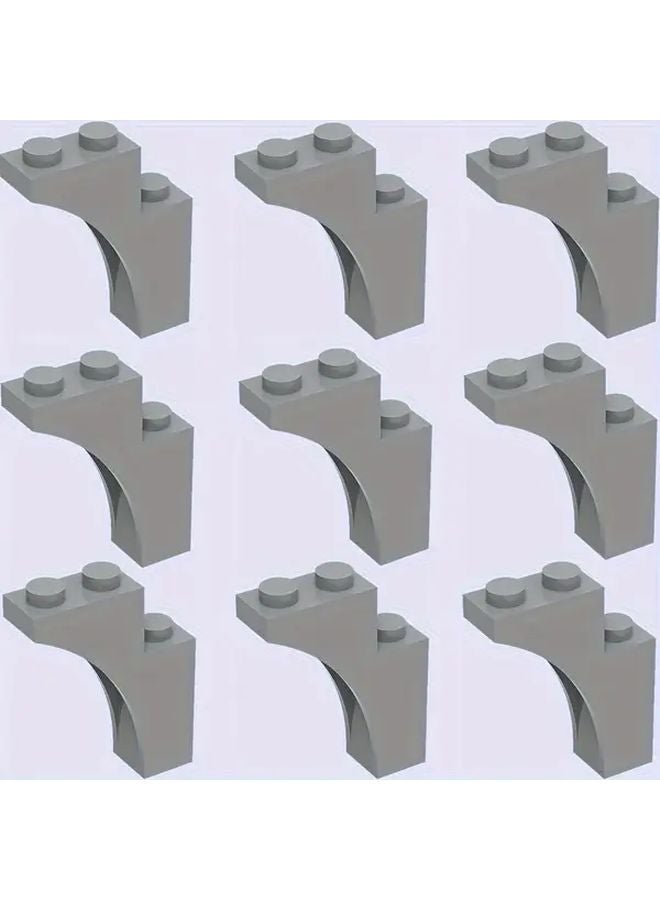 Silvery High Staircase Bridge Building Blocks Set 12pcs DIY Architectural House Scenery Kit - Image 1