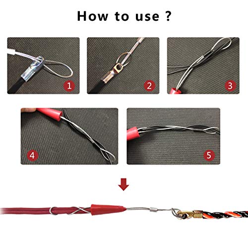 VGongTech 20M 66ft Cable Puller Kit Through Wall Fish Tape 4mm PET Electrical Cable Puller Wire Guide Device Threader Duct Rodder Fish Cable Fastener - Image 5