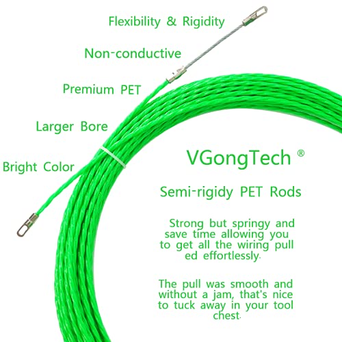 VGongTech 20M 66ft Cable Puller Kit Through Wall Fish Tape 4mm PET Electrical Cable Puller Wire Guide Device Threader Duct Rodder Fish Cable Fastener - Image 2