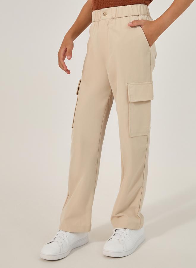 Styli Solid Pant with Cargo Pocket  - Image 1