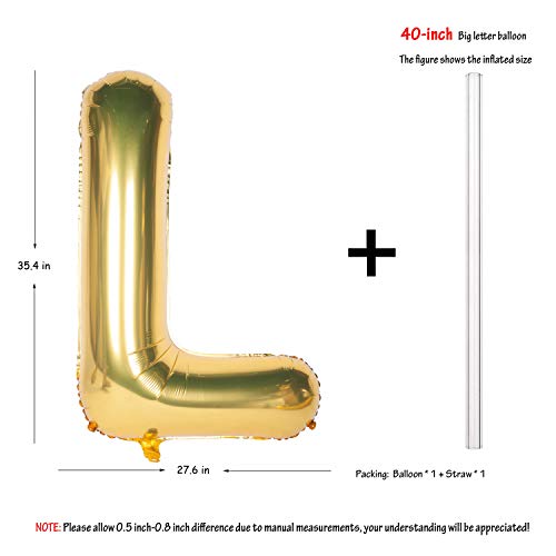 CHANGZHONG Letter Balloons 40 Inch Giant Jumbo Helium Foil Mylar for Party Decorations Gold L - Image 5