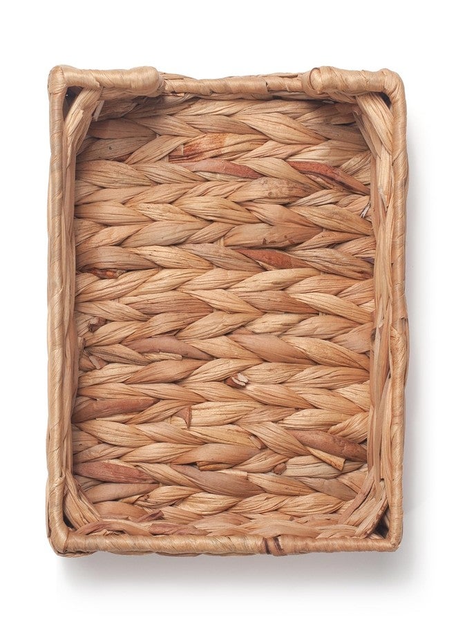 IVAILEX Water Hyacinth Bathroom Napkin Holder Tray Flat Napkin Basket for Table Wicker Guest Towel Holder Square 7.5" x 7.5" x 2.4" - Image 5