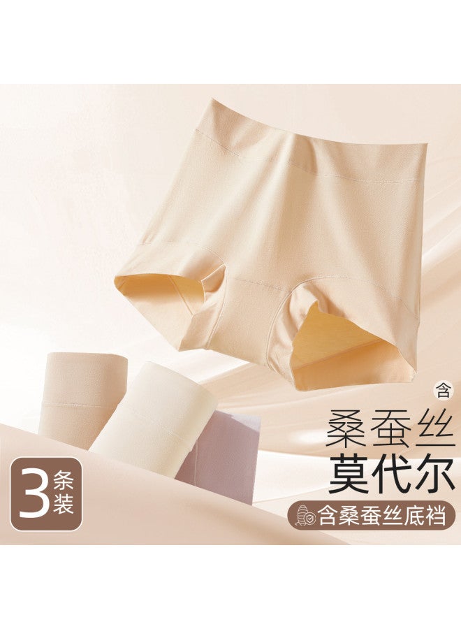 Ordifen Pairs [10a Antibacterial 100% Silk Gusset] Modal Women's Panties High Waist Shaping Triangle - Image 3