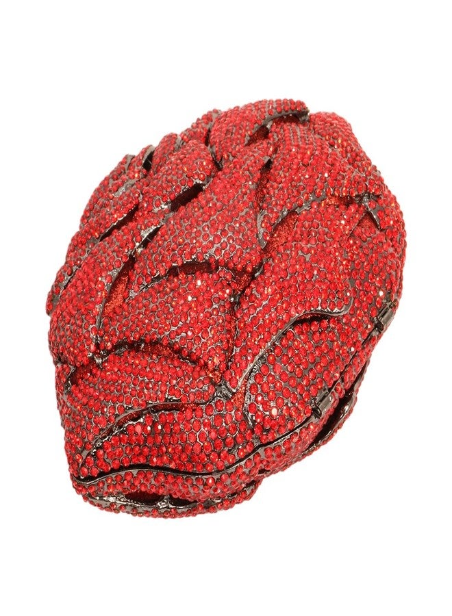 DEBIMY Fancy Rose Women Crystal Clutch Bags Wedding Rhinestone Classical Evening Bag Prom Cocktail Party Handbag and Purse Red - Image 5
