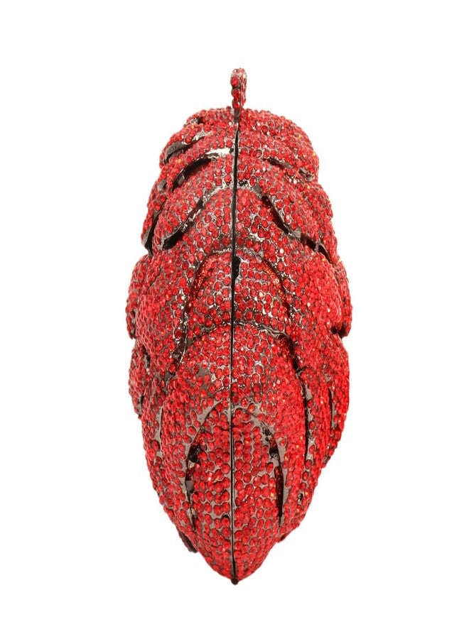 DEBIMY Fancy Rose Women Crystal Clutch Bags Wedding Rhinestone Classical Evening Bag Prom Cocktail Party Handbag and Purse Red - Image 3