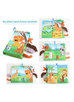 Generic Baby Baby Sea Land Air Tail Cloth Book Ocean Forest Flying Animals Palm Book Early Education Toy With Ring Paper-Color:English 4 Pages 8 Sides Forest Animals 37.2g Volume 0.060kg  - Image 1