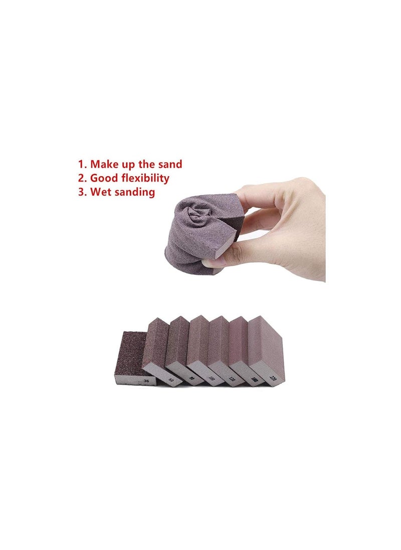 Aivoxe Liyafy 220 Grit Sponge Emery Cloth Sandpaper Blocks Buffing Diamond Polishing Pads Hand Sanding Tool 6pcs  - Image 5