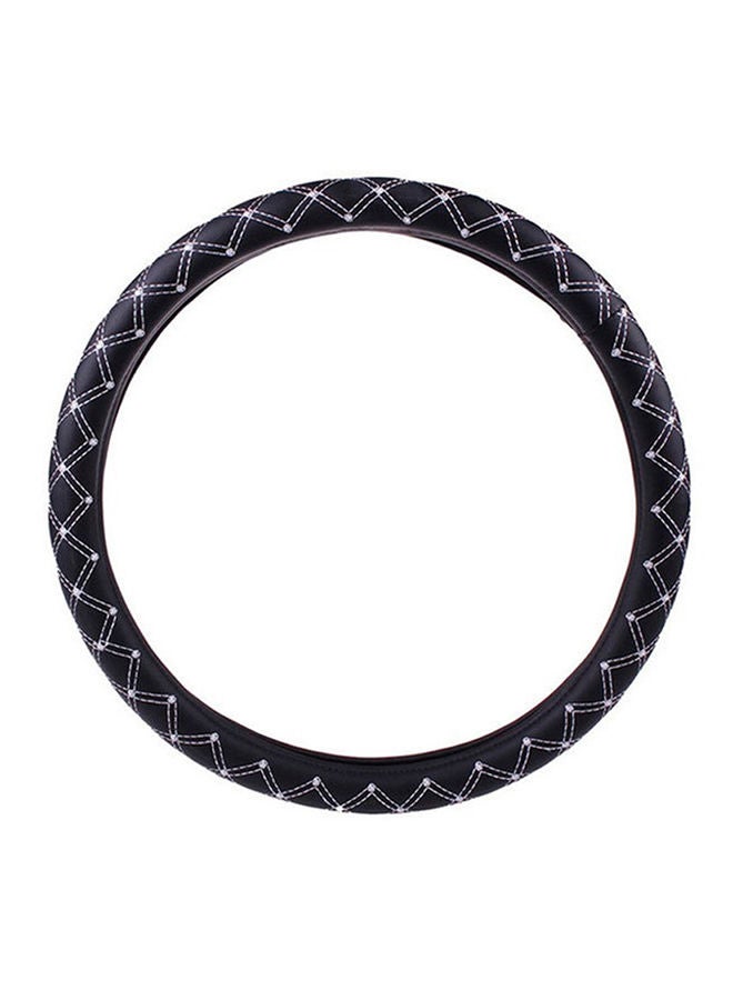 NIBEMINENT Leather Car Steering Wheel Cover 38cm