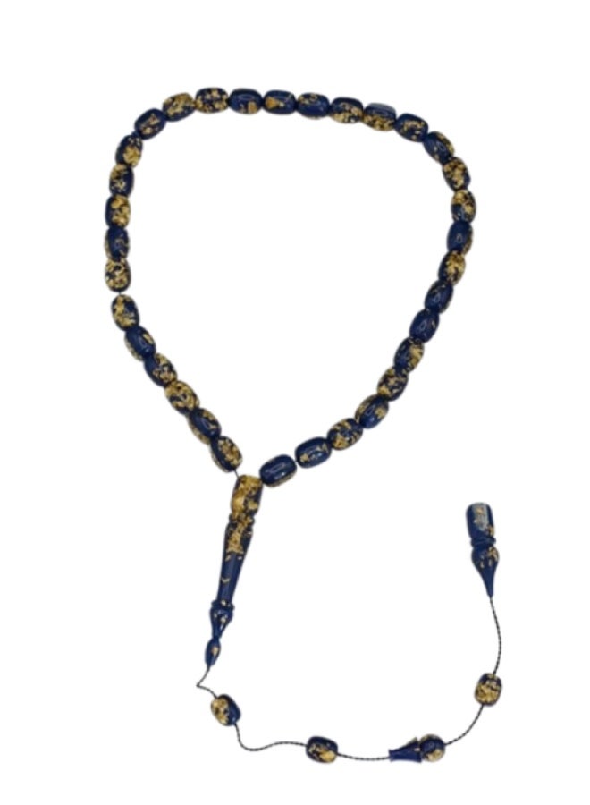 Cast Rosary with Real Gold Leaf, 8.8x11.5mm Beads