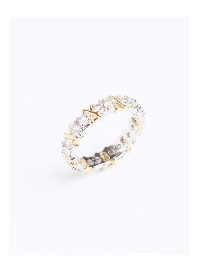 Jimmy Key Mixed Zircon Stone Detailed Elegant Ring.