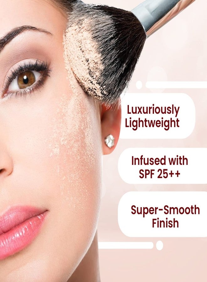 لينفور بودرة الوجه المضغوطة من لينفور، تدوم طويلاً للحصول على مكياج بلمسة نهائية مطفية، غنية بفيتامين E وعامل حماية من الشمس SPF 25، بودرة مكياج وبودرة للوجه للنساء والفتيات، بيج - Image 3