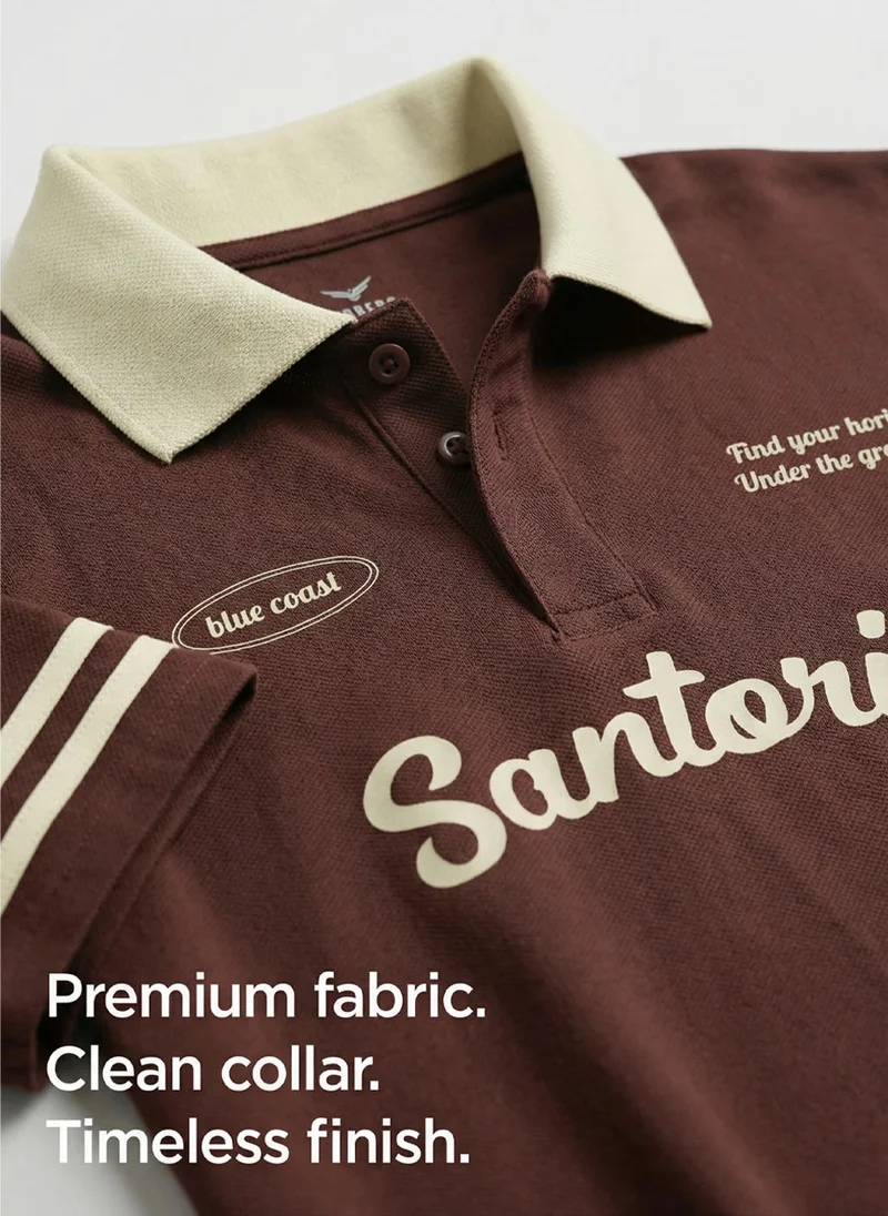 NOBERO Madder Brown Nobero  Regular Fit Polo T-Shirt for Men for Men | Best Price UAE