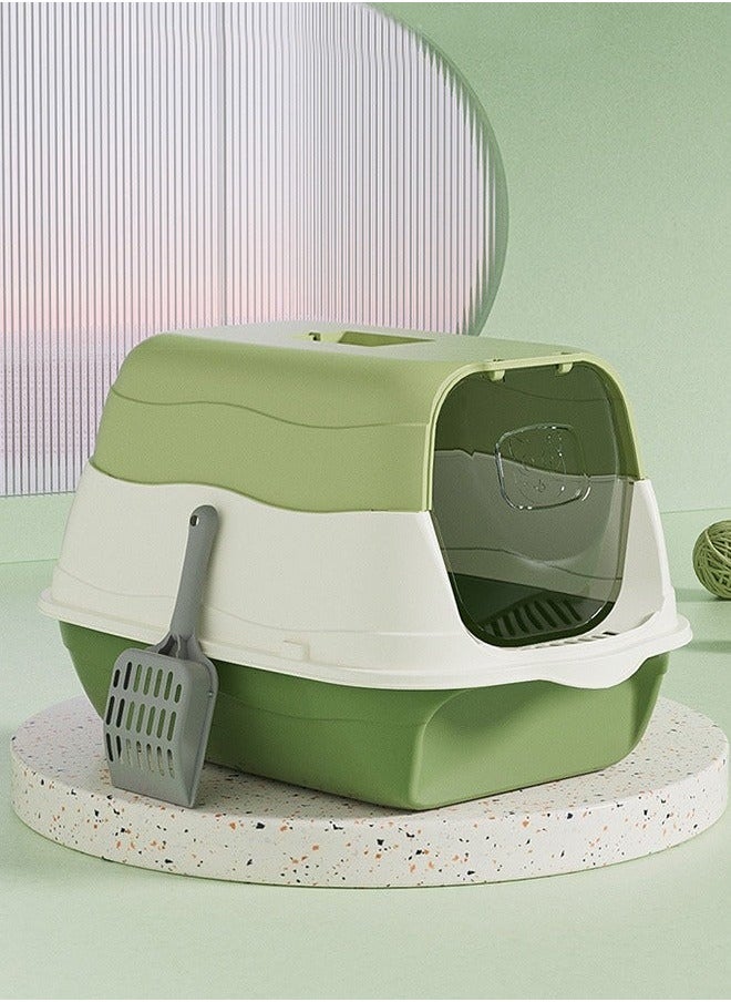 Generic - Cat Litter Box, Large Removable Cat Litter Box, Fully Enclosed Cat Litter Box, With Lid, Top Entry, Splash-Proof Cat Supplies, With Cat Litter Scoop And Deodorizing Bag, Easy To Clean, No Odor, Kitten Pet Accessories - Image 1
