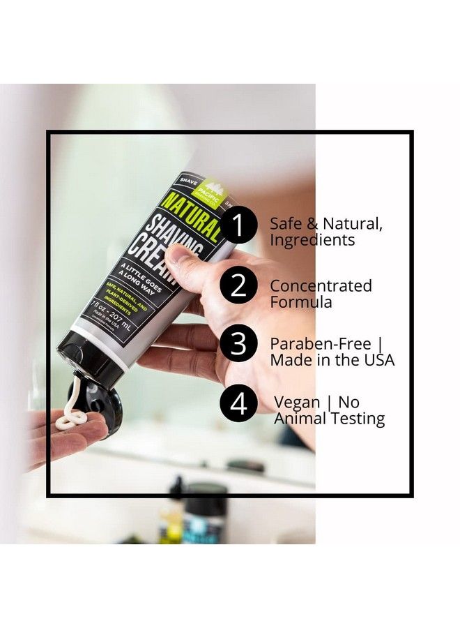 pacific shaving company Natural Shaving Cream Shea Butter + Vitamin E Shave Cream For Hydrated Sensitive Skin Vegan Formula For A Smooth Anti Redness + Irritation Free Shave Cream (2 Pack 7 Oz) - Image 3