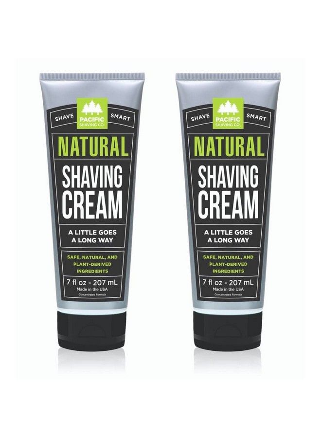 pacific shaving company Natural Shaving Cream Shea Butter + Vitamin E Shave Cream For Hydrated Sensitive Skin Vegan Formula For A Smooth Anti Redness + Irritation Free Shave Cream (2 Pack 7 Oz) - Image 1