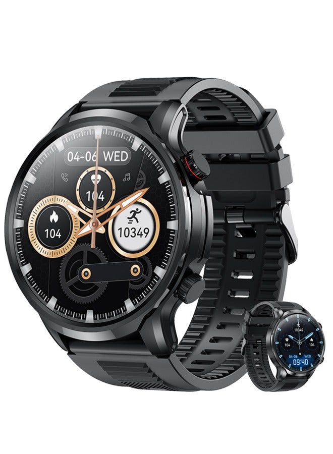 رولستيمي ساعة ذكية 1.95 بوصة ساعة ذكية اللياقة البدنية تشغيل ساعة بلوتوث عداد الخطى دعوة تذكير جهاز تعقب للياقة البدنية متوافق مع الروبوت دائرة الرقابة الداخلية النساء الرجال الاستعداد الطويل مكالمات حر اليدين - Image 1