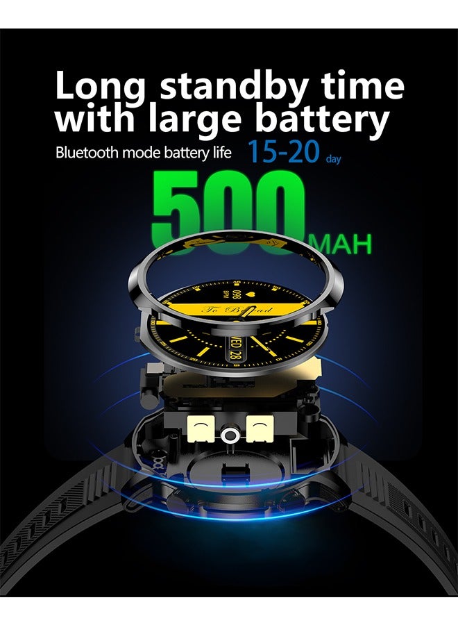 رولستيمي ساعة ذكية 1.95 بوصة ساعة ذكية اللياقة البدنية تشغيل ساعة بلوتوث عداد الخطى دعوة تذكير جهاز تعقب للياقة البدنية متوافق مع الروبوت دائرة الرقابة الداخلية النساء الرجال الاستعداد الطويل مكالمات حر اليدين - Image 2