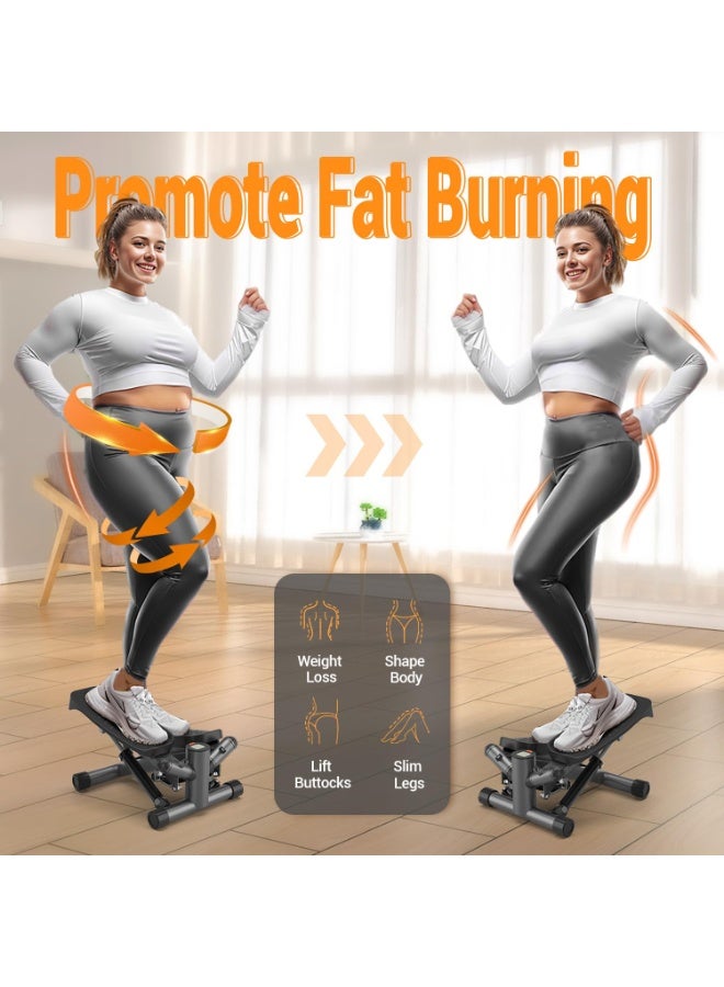 WALALLA Steppers for Exercise at Home,Adjustable Height Mini Stepper with Resistance Bands,Stair Stepper with 100kg Loading Capacity,Twist Stepper for Full Body Workout - Image 3