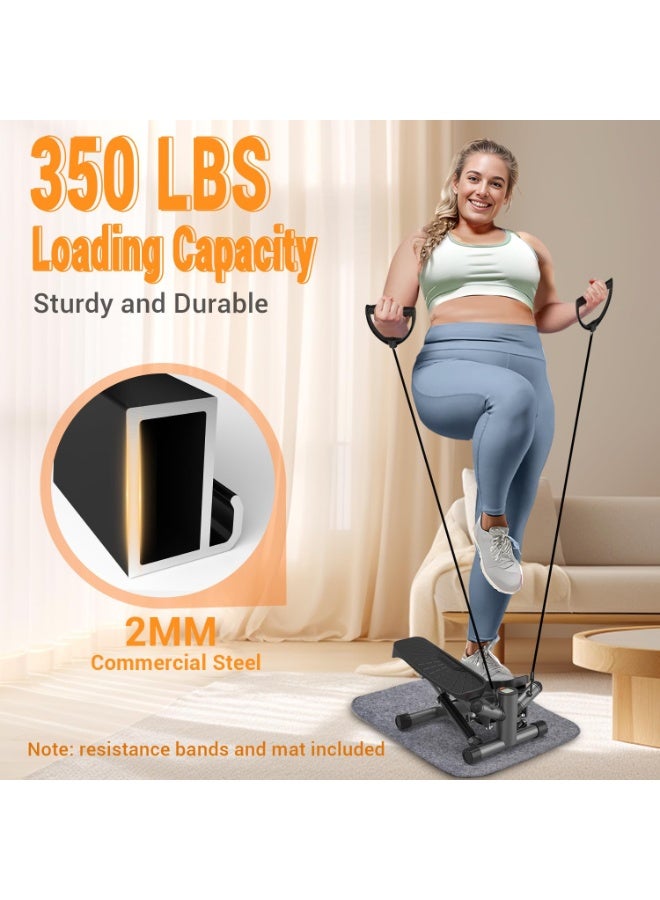 WALALLA Steppers for Exercise at Home,Adjustable Height Mini Stepper with Resistance Bands,Stair Stepper with 100kg Loading Capacity,Twist Stepper for Full Body Workout - Image 4