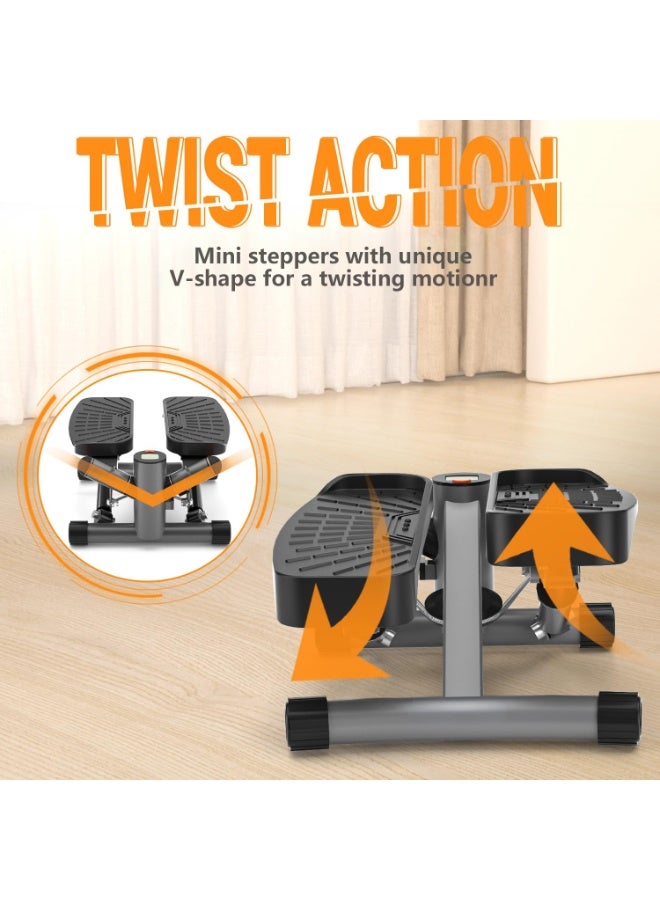 WALALLA Steppers for Exercise at Home,Adjustable Height Mini Stepper with Resistance Bands,Stair Stepper with 100kg Loading Capacity,Twist Stepper for Full Body Workout - Image 5