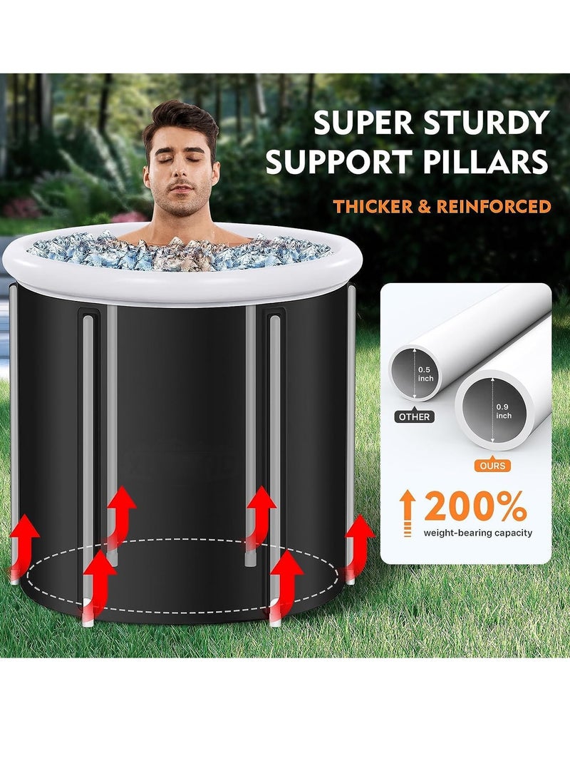 حوض سباحة جليدي للرياضيين حوض سباحة جليدي محمول قابل للطي للرياضيين حمام سباحة داخلي في الهواء الطلق (80 × 75 سم) - Image 3