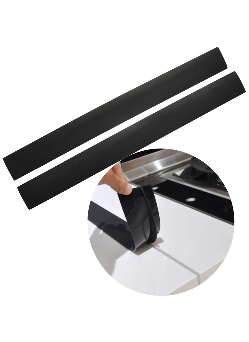 Mofason Mofason Stove Counter Gap Cover 2 Pack Kitchen Silicone Oven Gap Filler  25 Inches Countertop Strips Gap Guard Easy to Clean Black 