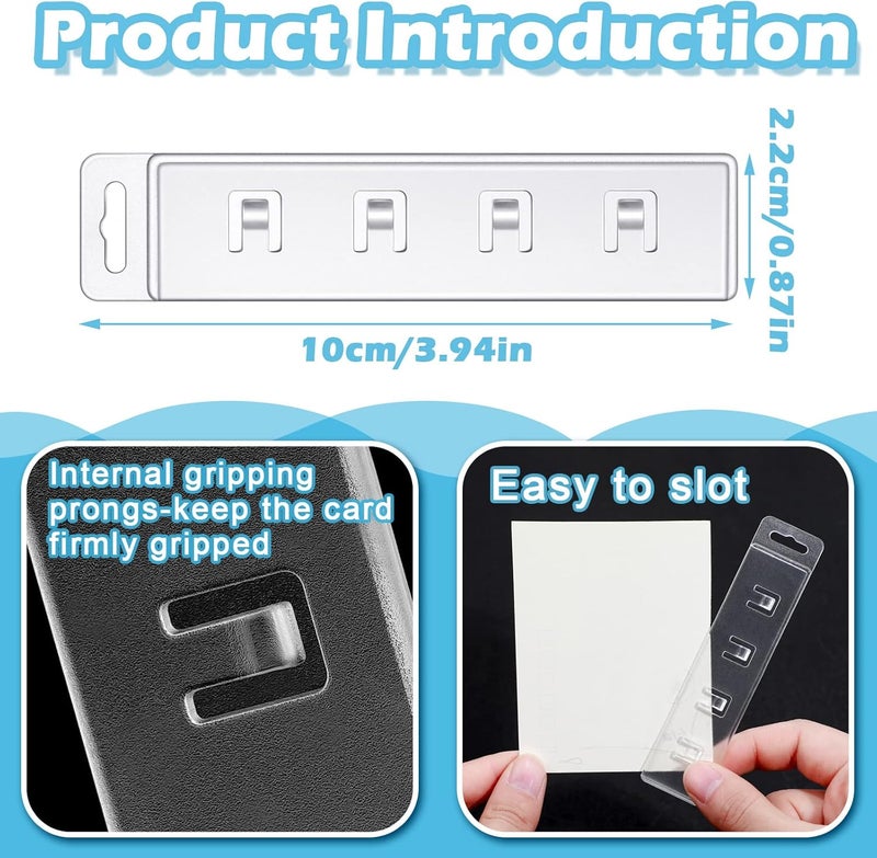 Sinmoe Swipe Badge Holder ID Half Card Vertical Card Clear Plastic Swipe Holder Half Side ID Clips Hard Easy Slide Badge Clips with Gripper for Swiping Credit Name 10 Pack - Image 2
