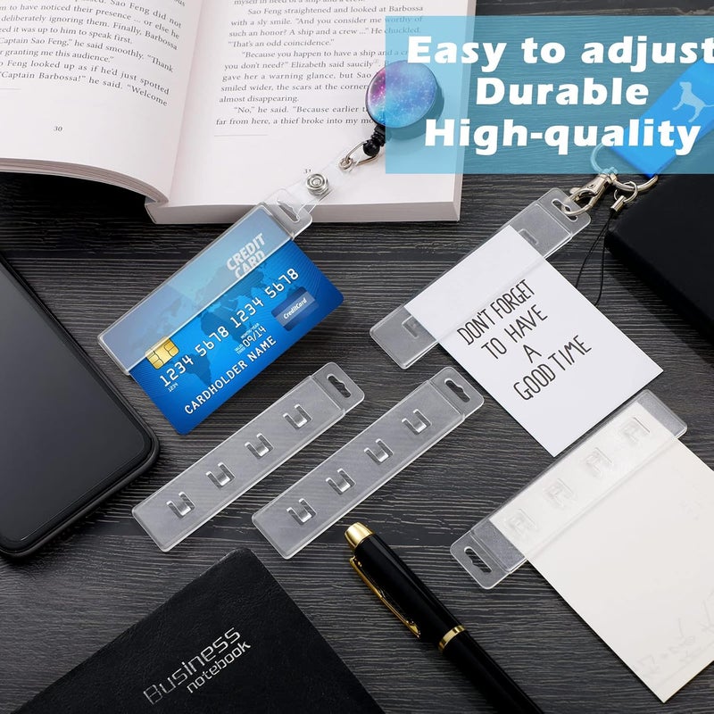 Sinmoe Swipe Badge Holder ID Half Card Vertical Card Clear Plastic Swipe Holder Half Side ID Clips Hard Easy Slide Badge Clips with Gripper for Swiping Credit Name 10 Pack - Image 3