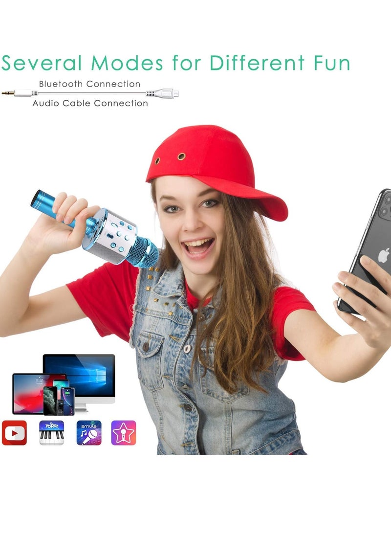 Gonice Wireless Bluetooth Karaoke Microphone for Kids, 5-in-1 Portable Handheld Karaoke Mic Speaker Player Recorder  - Image 4