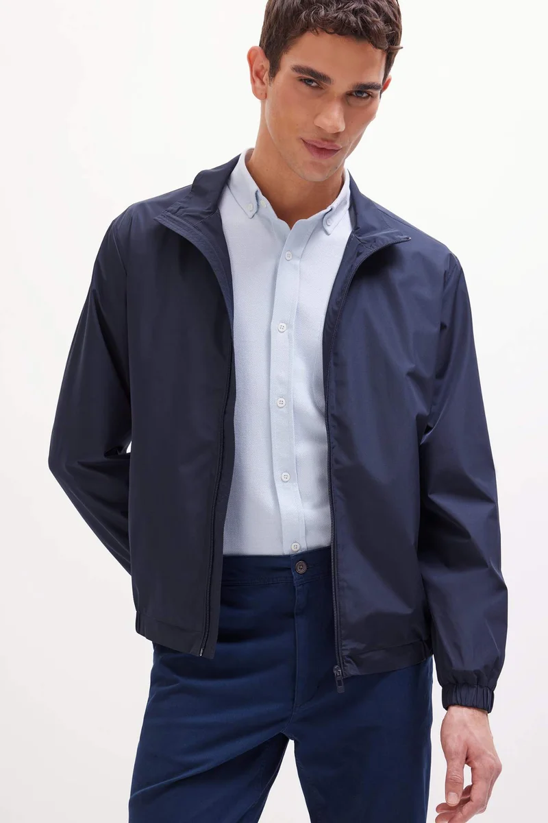 ديفاكتو Regular Fit Stand Collar Zippered Jacket