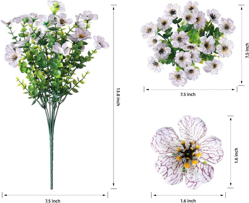 florisso Artificial Fake Plants Flowers for Outdoor Outside Spring Summer Decoration, 12 Bundles Faux Silk White Daisy UV Resistant Realistic for Porch Patio Home Window Box Yard Garden Planter - Image 4