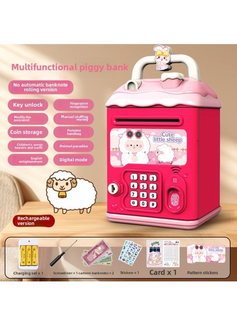 Can't Get In And Out Of The Year Piggy Bank Only Boys Password Box Kulomi Savings Girls Children Can Access-Color:Jubilee Sheep☀Password Key Unlock Without Automatic Banknote Rolling☀Rechargeable Version