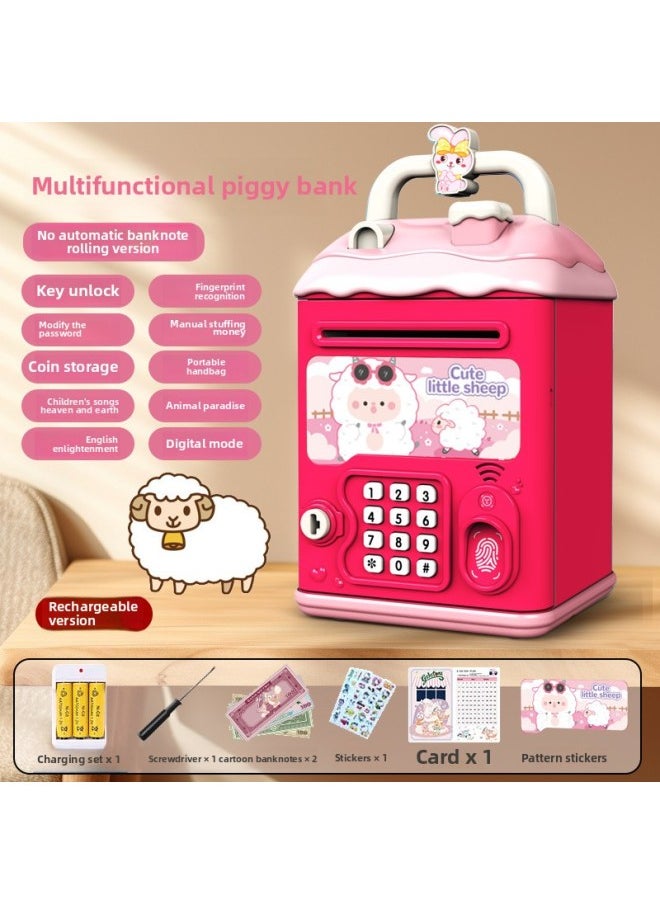 Generic - Can't Get In And Out Of The Year Piggy Bank Only Boys Password Box Kulomi Savings Girls Children Can Access-Color:Jubilee Sheep☀Password Key Unlock Without Automatic Banknote Rolling☀Rechargeable Version - Image 1