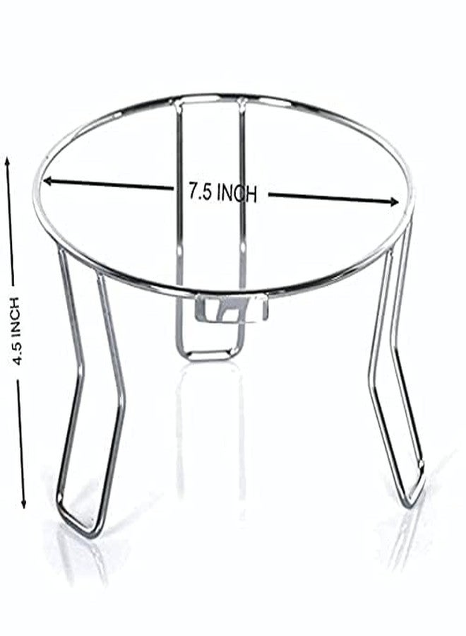 XVIA Stainless Steel Pot Stand for Matka | Chrome Plated Plant Pot Stand | Countertop Kitchen Organizer Rack | Space-saving Storage Stand for Kitchen, Garden, and Balcony - Image 3