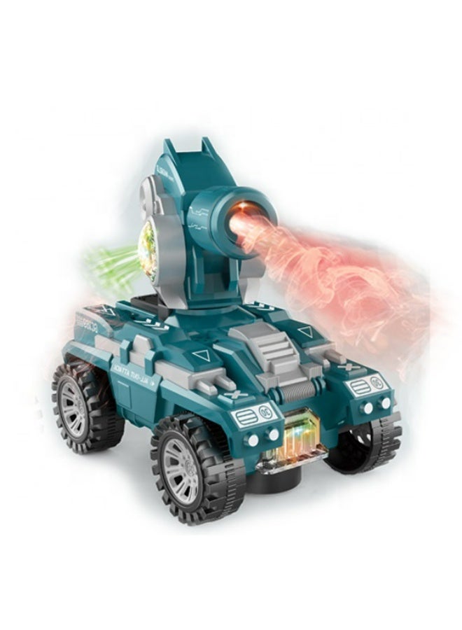 Automatic Spray Stunt Tank Toy for Kids with Cool Sound Effects and Colorful Lights - 360 Degree Rotating Mist Spraying RC Combat Vehicle - All-Out Attack Stunt Car for Boys & Girls Ages 3+ - Image 1