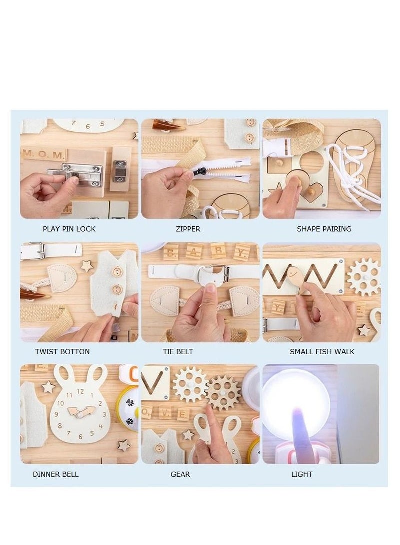Brain Giggles 2-in-1 Wooden Montessori Busy Board and White Board for kids - Image 5