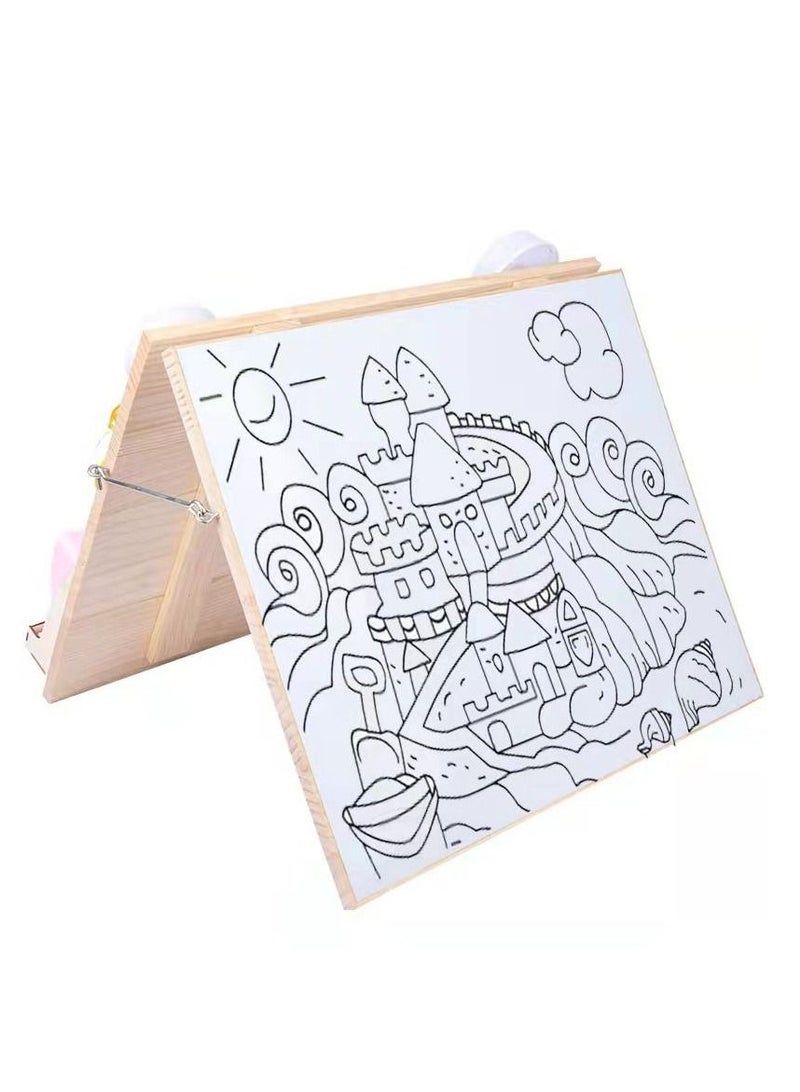 Brain Giggles 2-in-1 Wooden Montessori Busy Board and White Board for kids - Image 2